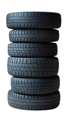 Car tires stacked on top of each other on a plain PNG background (2)