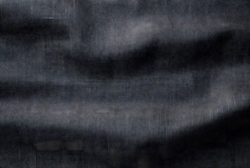 Black Linen Fabric Texture Background - Top View
