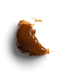 Piece of Salted Caramel Toffee Pudding with Bite Marks