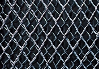 Naklejka premium Black Plastic Mesh Background with White Fishnet Pattern