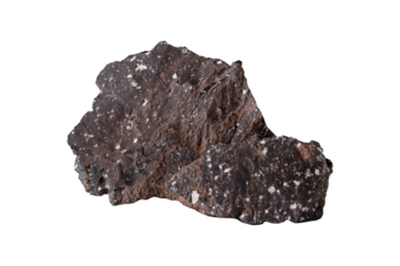 Porphyry stone is a brown stone with white inclusions without a background in the PNG clipping
