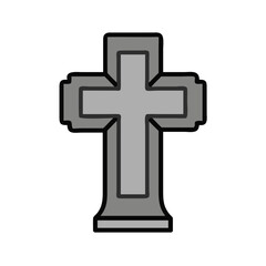 Fototapeta premium Cross icon, solemn mood, symbolizing funerals and memorial services, on a transparent background 