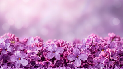 Beautiful purple lilac flowers in soft focus with pastel background