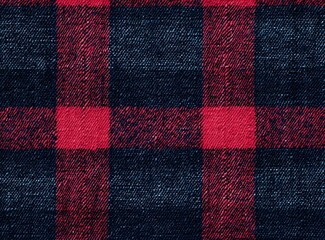Red and Blue Tartan Plaid Flannel Fabric Texture