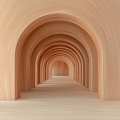 Obraz premium Serene Archway Interior with Soft Brown Tones