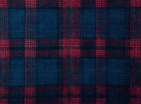 Blue and Red Tartan Plaid Flannel Fabric Texture
