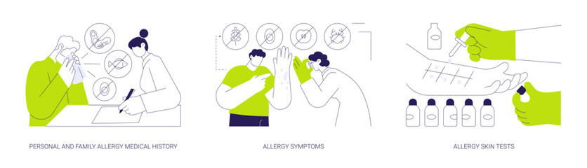 Allergy and immunology abstract concept vector illustrations.