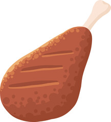 Cartoon meat product. Chicken, sausage and sausages. Steak, pork bacon and rib vector icon. Steak chicken, sausage and bacon, product ingredient illustration on white background