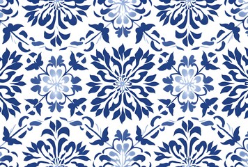 Traditional Chinese Blue and White Porcelain Floral Pattern
