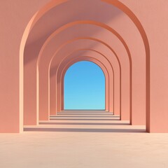 Elegant Arches with Blue Sky in Background