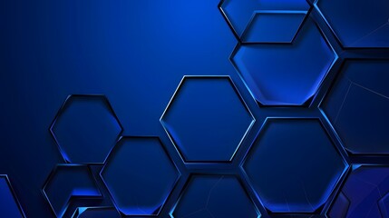 Abstract Blue Hexagon Pattern Background
