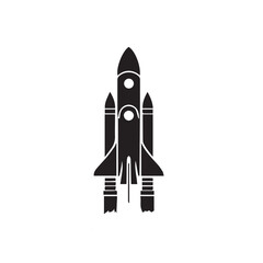 Silhouette of rocket. Rocket logo, icon vector design. Rocket vector illustration.