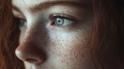Fototapeta premium Girl with freckles portrait