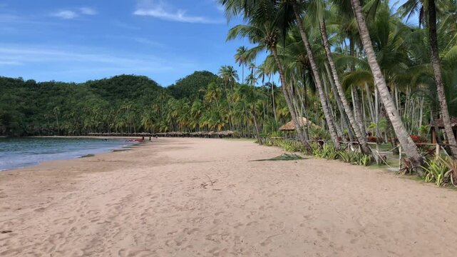The amazing exotic Caribbean pristine beach Playa Medina of the Gulf of Paria from where Christopher Columbus  discovered Venezuela. He called land of grace 