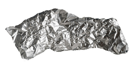 Aluminum Foil Torn Paper Edge Isolated, Wrinkled Aluminium Paper Pattern, Crumpled Tin Material Piece, Textured Abstract Tinfoil Object, Broken Tinfoil Sheet on White Background