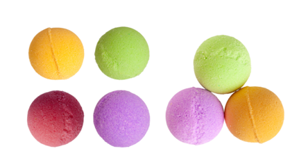 Yellow Bath Bomb, Colorful Soap, Orange Bathroom Ball, Water Cosmetic, Round Spa Salt Balls, Fizz Sphere, Color Bath Bomb for Relaxation