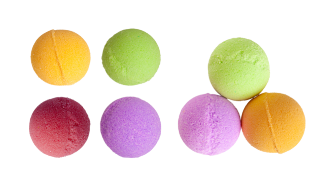 Yellow Bath Bomb, Colorful Soap, Orange Bathroom Ball, Water Cosmetic, Round Spa Salt Balls, Fizz Sphere, Color Bath Bomb for Relaxation