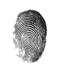 Human ink fingerprint isolated on white background. Generative Ai