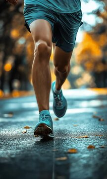 Male young adult experiencing muscle soreness during jogging. Runners Knee, also known as Patellofemoral Pain Syndrome, causes knee pain in runners.