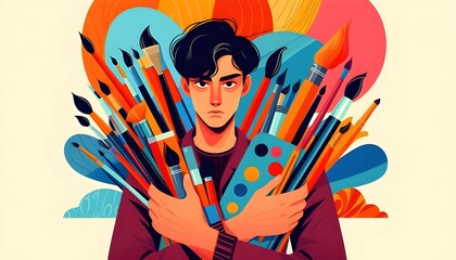 illustration of an artist