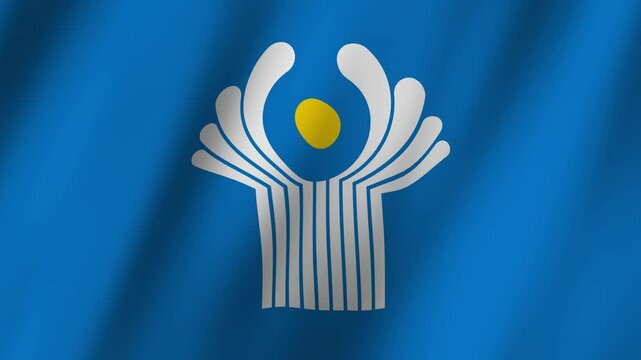 Flag of the CIS waving animation, Commonwealth of Independent States Flag footage video waving in wind