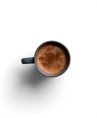 Top View of a Hot Chocolate Mug with Cocoa Powder