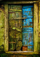 Old wood doors, Meghalaya, India