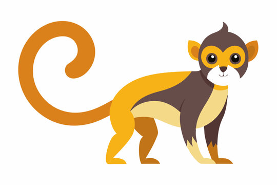 Simple squirrel monkey vector illustration on a white background