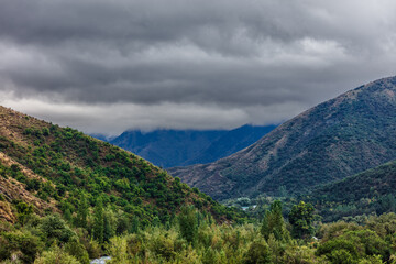 clouds over the mountains