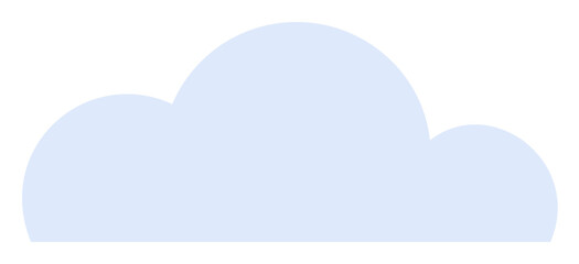 Simple cloud shape in light blue on a white background. Great for projects related to weather, nature, sky scenes, digital designs, and minimalist art. Clean, modern vector style.