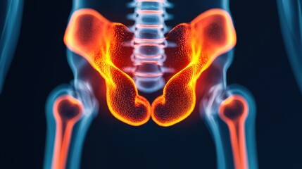 Human Pelvis Anatomy with Vibrant Color Detailing