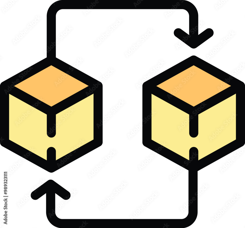 Poster this vector illustration features a secure data exchange system transferring information between two