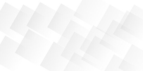 Abstract minimal geometric white and gray light background design. white transparent material in triangle diamond and squares shapes in random geometric pattern.	