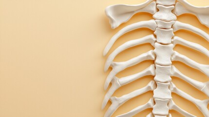 Human Rib Cage Anatomy on Soft Background