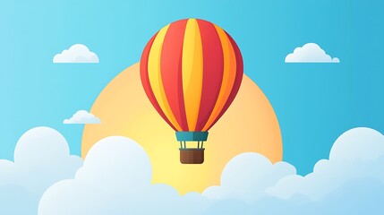 Obraz premium Whimsical Hot Air Balloon Adventure in Vibrant Skies