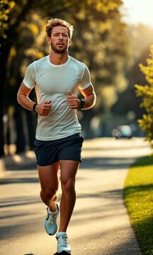 Male young adult experiencing muscle soreness during jogging. Runners Knee, also known as Patellofemoral Pain Syndrome, causes knee pain in runners.