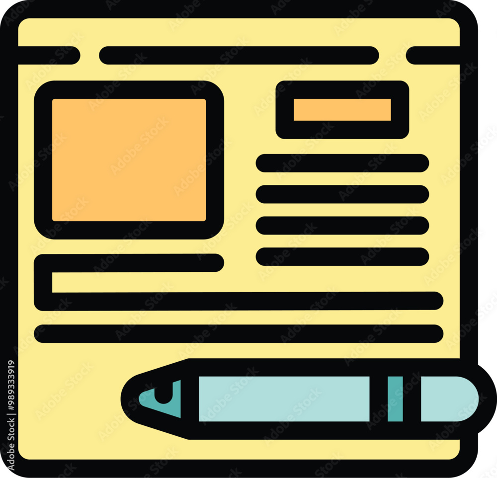 Poster digital illustration of a web design project being edited with a digital pen, representing web desig