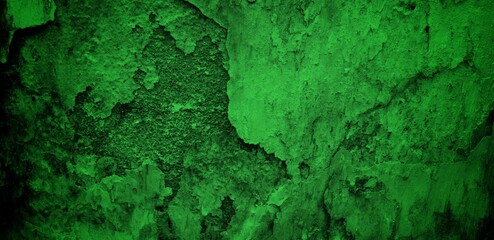 the long wall background is green, blank uncoated canvas or scrim for background long and wide panoramic banner background from rough linen dark green cloth or burlap