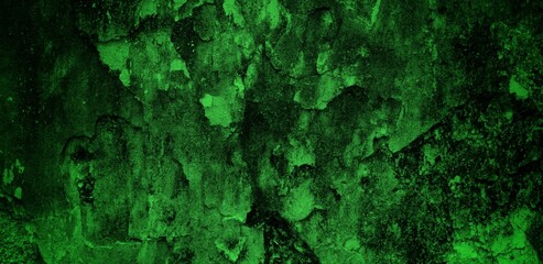 the long wall background is green, blank uncoated canvas or scrim for background long and wide panoramic banner background from rough linen dark green cloth or burlap