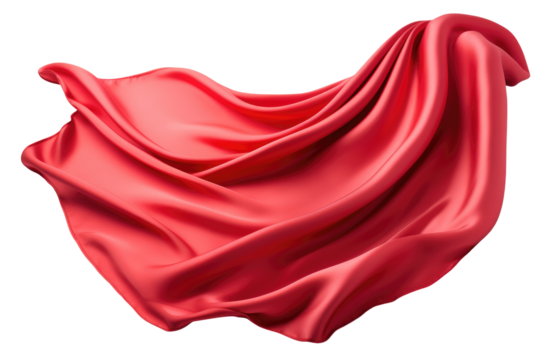 Red fabric isolated on transparent background