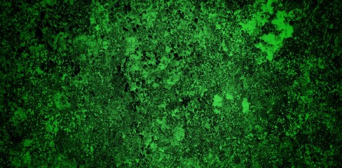 the long wall background is green, blank uncoated canvas or scrim for background long and wide panoramic banner background from rough linen dark green cloth or burlap