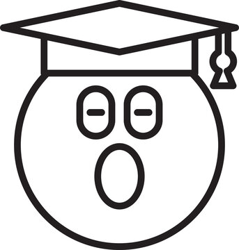 surprised graduate emoji wearing mortarboard clip art preview