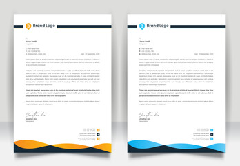 Abstract business letterhead template design for business project. Corporate letterhead design with color variation bundle. Creative Office letterhead layout with company logo and icon.