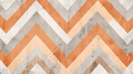 Abstract Geometric Pattern in Orange and Grey