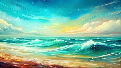 Obraz premium Abstract Sea Background with Oil Paint Strokes