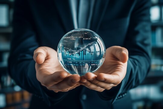 hand holding afortune telling ball, business concept, ball, crystal, teller, fortune, telling, businessman, magic, hold, forecasting