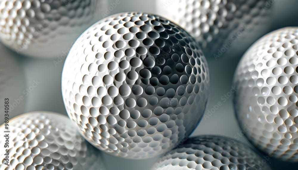 Wall mural elegant close-up of a textured white golf ball pattern for a minimalist background wallpaper