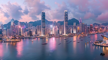 Obraz premium Hong Kong Skyline at Sunset