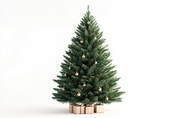 christmas tree isolated  Beautiful christmas tree isolated on white background   studio shot