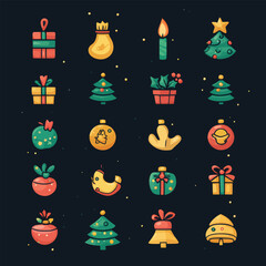 Fototapeta premium Christmas Icon and Elements Collection 